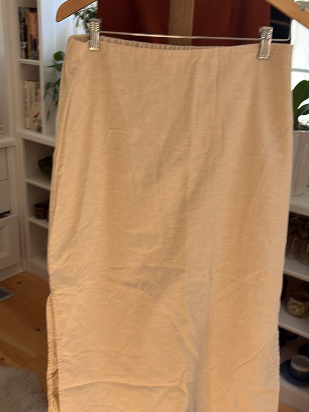 2 x linen GAP Beige Midi Straight Skirt & Eddie Bauer pants